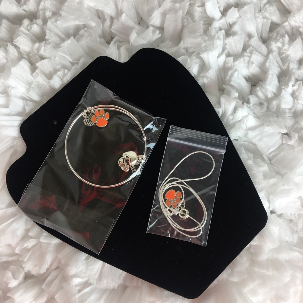Clemson Tigers Necklace and Charm Bracelet